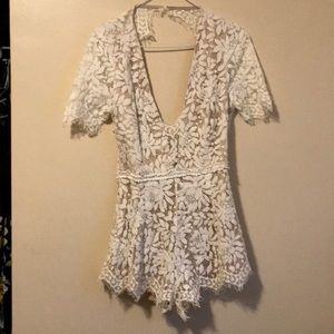 White lace romper